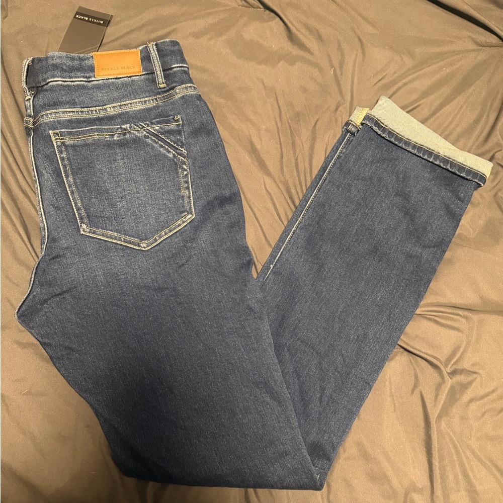 Buckle Women's Straight Leg Jeans - Dark Blue